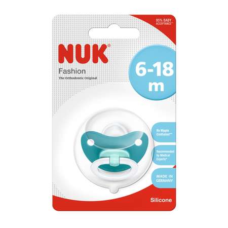 Пустышка Nuk силикон ортодонтическая от 6 мес. 1 шт. в ассортименте