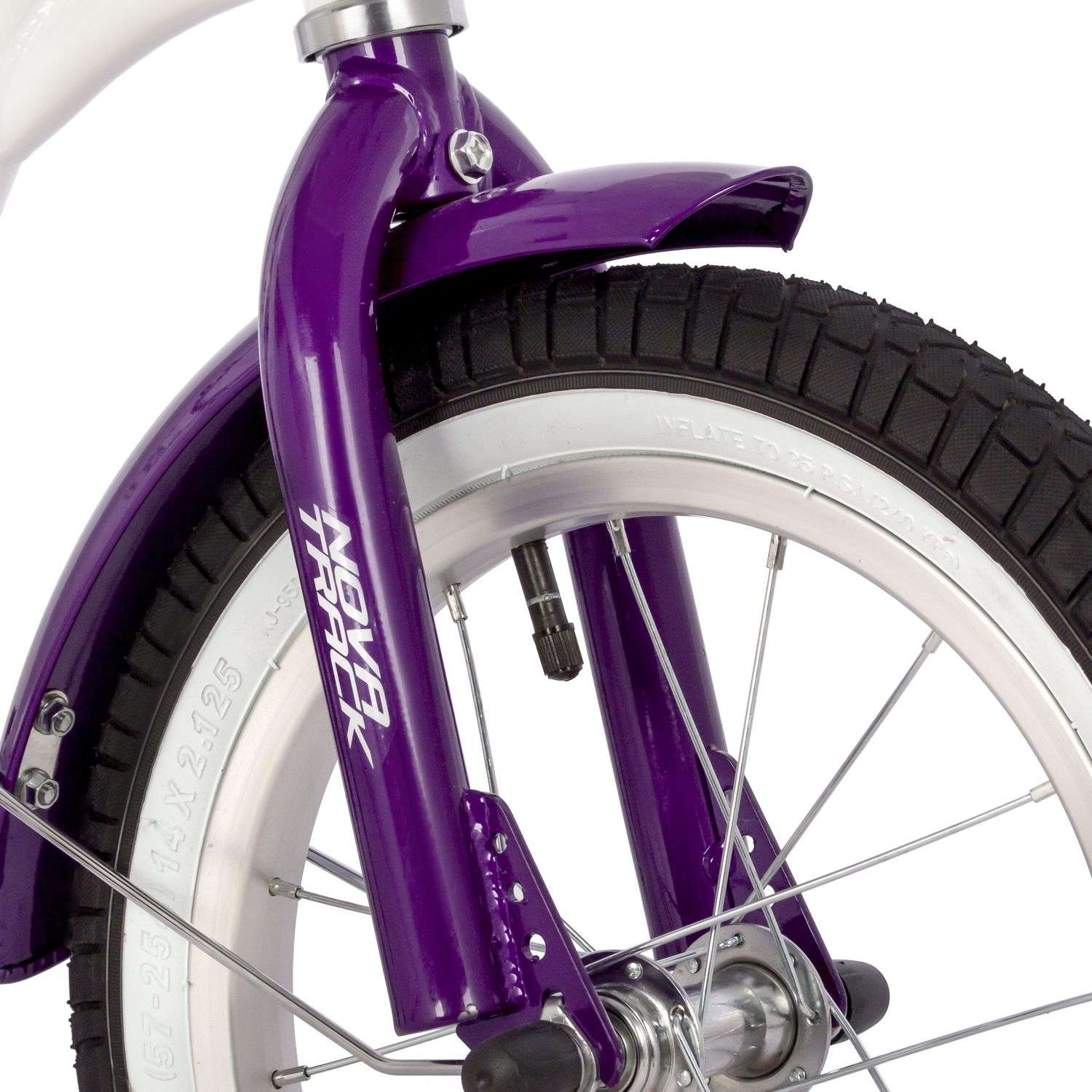 Велосипед 14 белый-фиолетовый NOVATRACK BUTTERFLY - фото 6