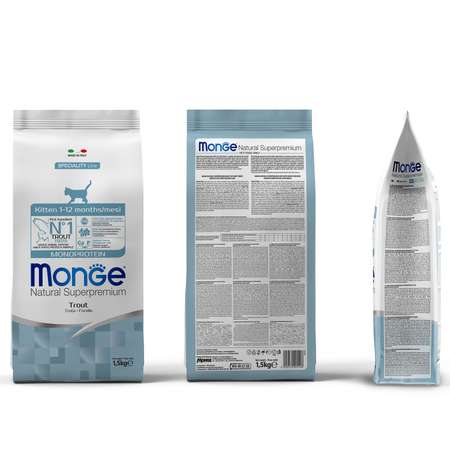 Корм для котят MONGE Cat Monoprotein форель 1.5кг