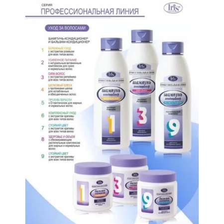 Бальзам для волос Iris Cosmetic профессиональная линия здоровье и объем № 8 500 мл