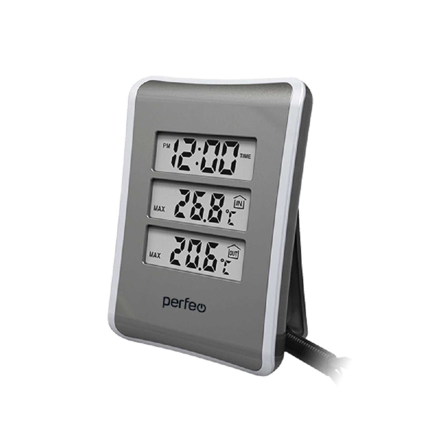 Часы-метеостанция Perfeo Tempo серебряный PF-S3316E - фото 1