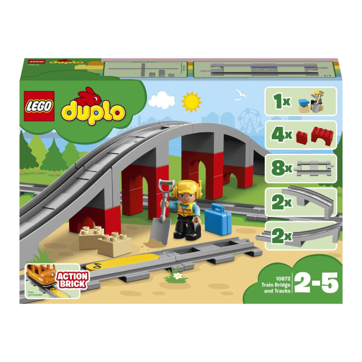 Конструктор LEGO DUPLO Town Железнодорожный мост 10872 - фото 1