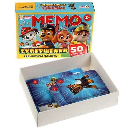 Карточная игра Мемо Умные игры Суперщенки Тренируем память 50 карточек