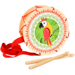 Музыкальный инструмент детский Мега Тойс деревянный барабан игрушка Попугай