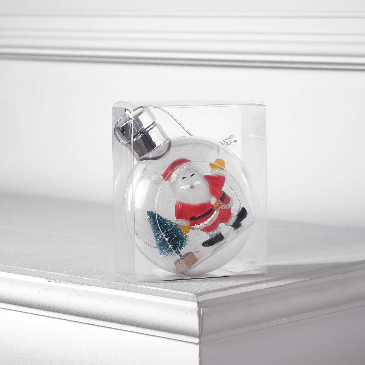 Ёлочный Luazon шар «Дед Мороз» батарейки 5 LED свечение тёплое белое - фото 3