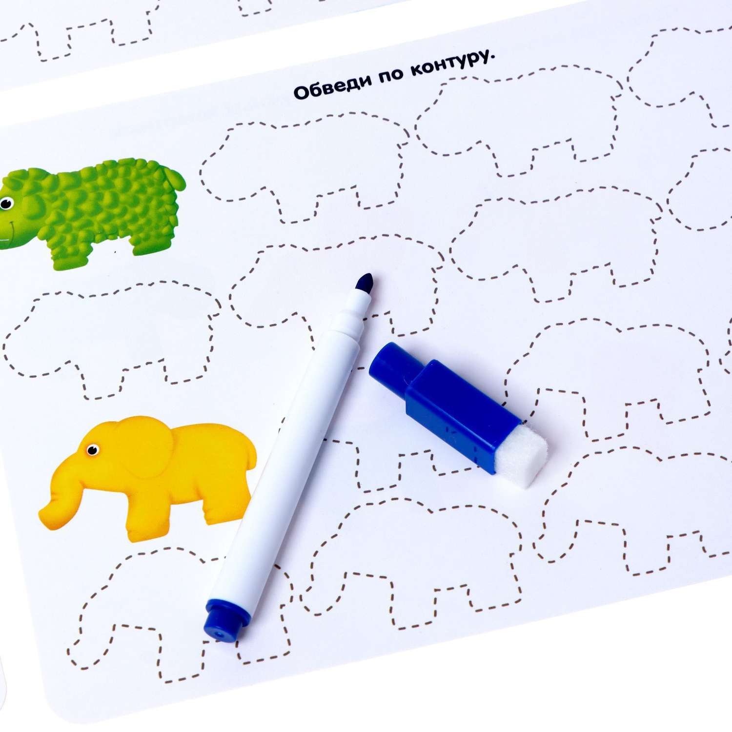 Обучающий набор IQ-ZABIAKA «Умные зверята» сортер задания на карточках маркер - фото 5