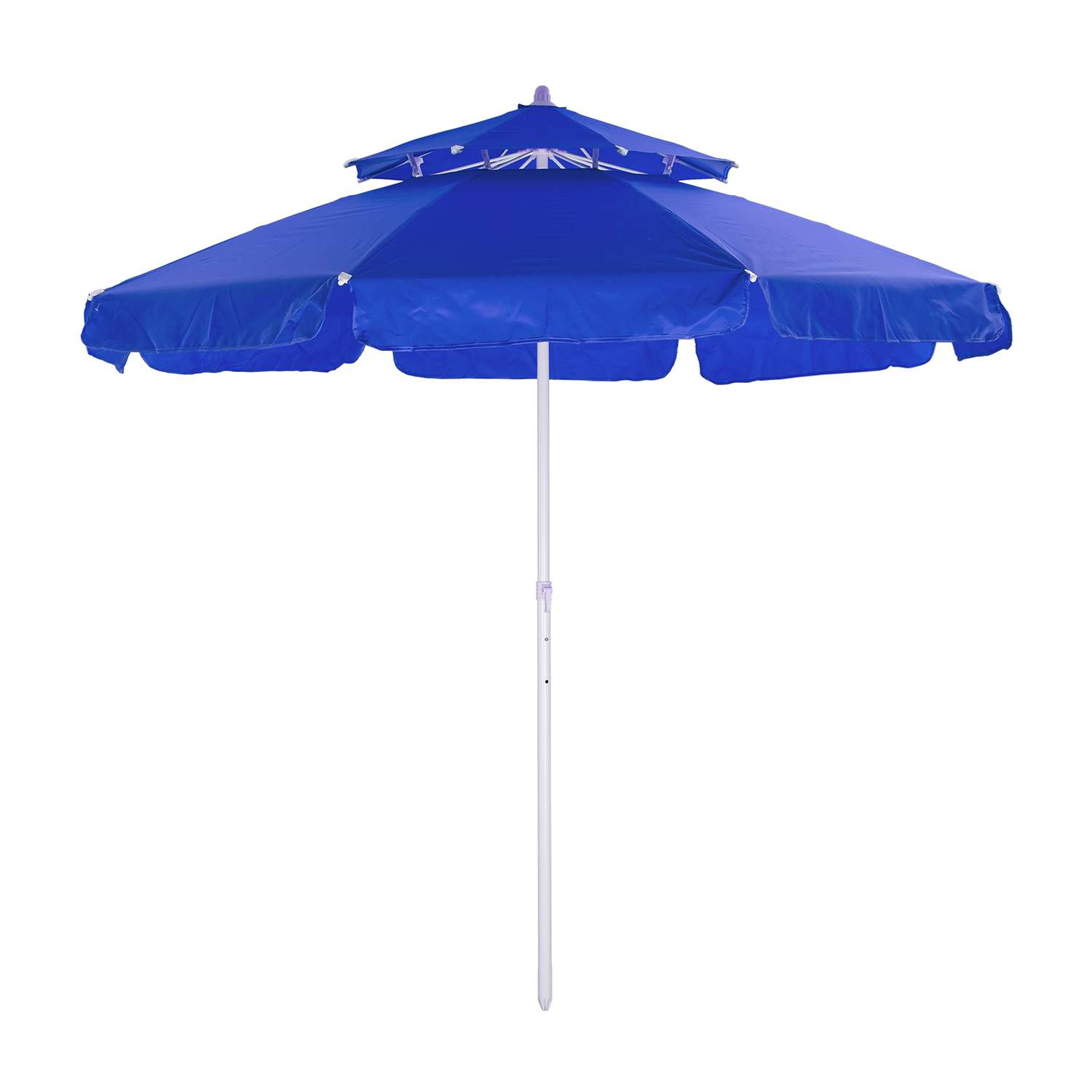 Зонт пляжный BABY STYLE большой от солнца туристический с клапаном 2.15м ткань бахрома синий - фото 1