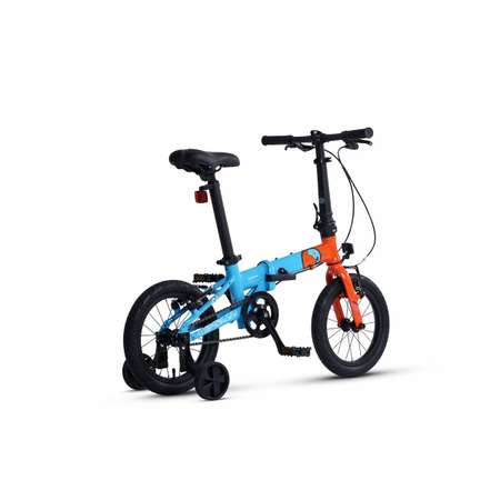 Велосипед Детский Складной Maxiscoo S007 pro 14 синий с оранжевым