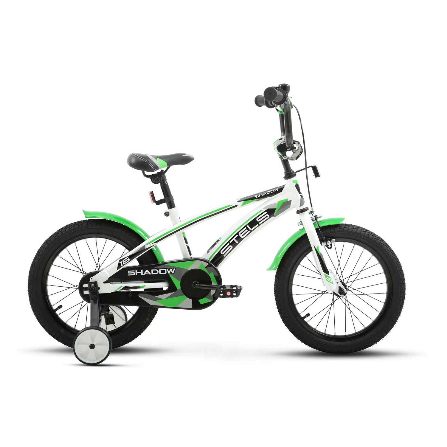 Велосипед детский STELS Shadow VC 16 Z010 9.5 Белый-Зеленый 2024 - фото 1