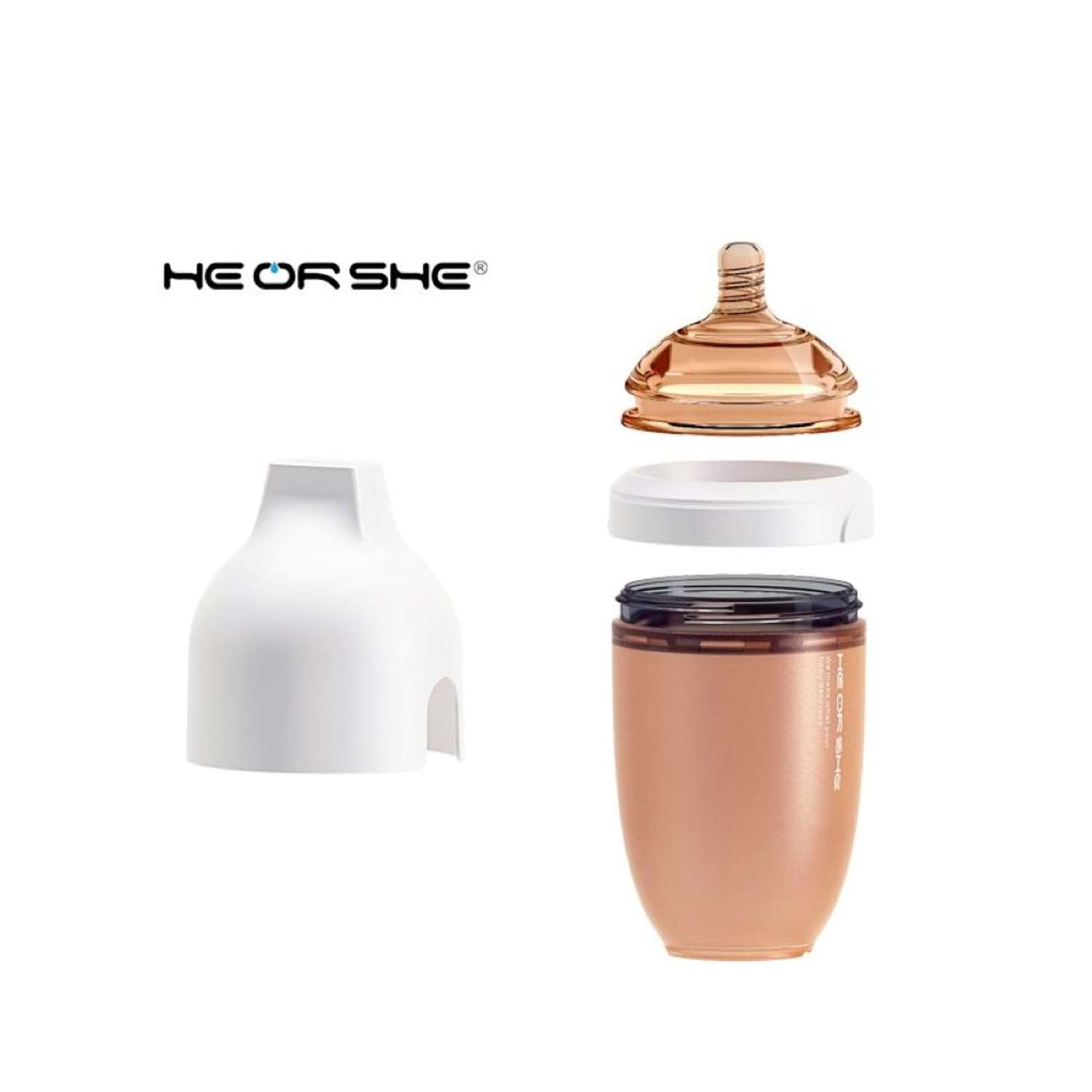 Бутылочка антиколиковая HEORSHE Ultra Wide Neck Baby Bottle от 6 месяцев 240 мл белая - фото 2