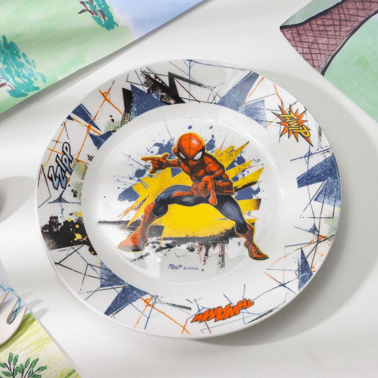 Набор посуды детский Sima-Land Человек паук тарелка миска кружка - фото 2