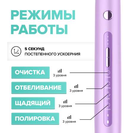 Электрическая зубная щетка Soocas Soocas X3 Pro Global. Звуковая. Со стерилизатором. 4 режима очистки. Сиреневый.