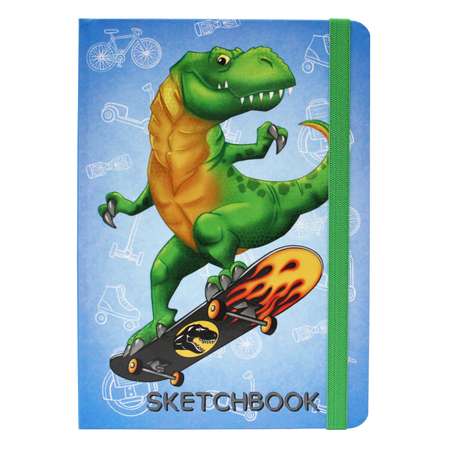 Блокнот Проф-Пресс Скетчбук А5 Динозавр на скейте