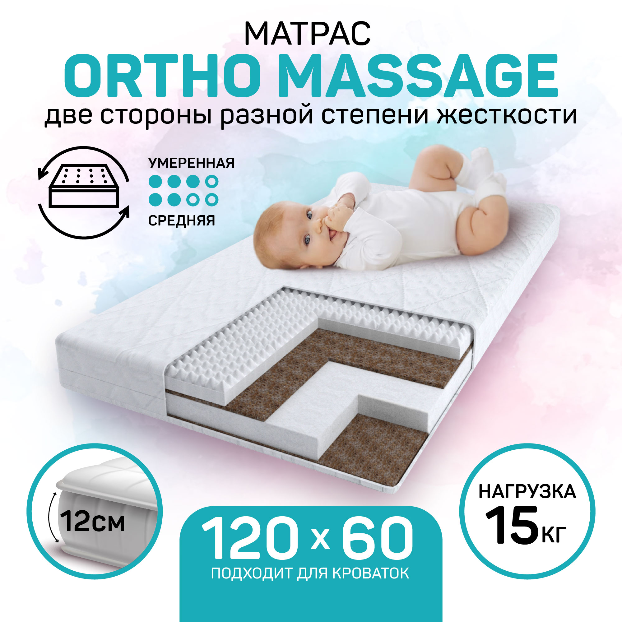 Матрас Amarobaby с ортопедическим массажным эффектом Ortho Massage - фото 1