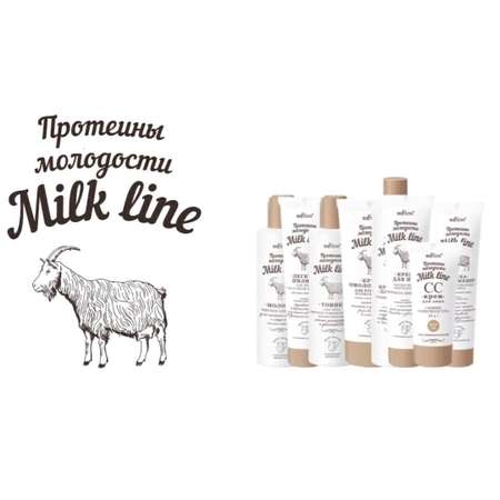 Молочко для снятия макияжа БЕЛИТА Milk line протеины молодости для лица и век 200 мл