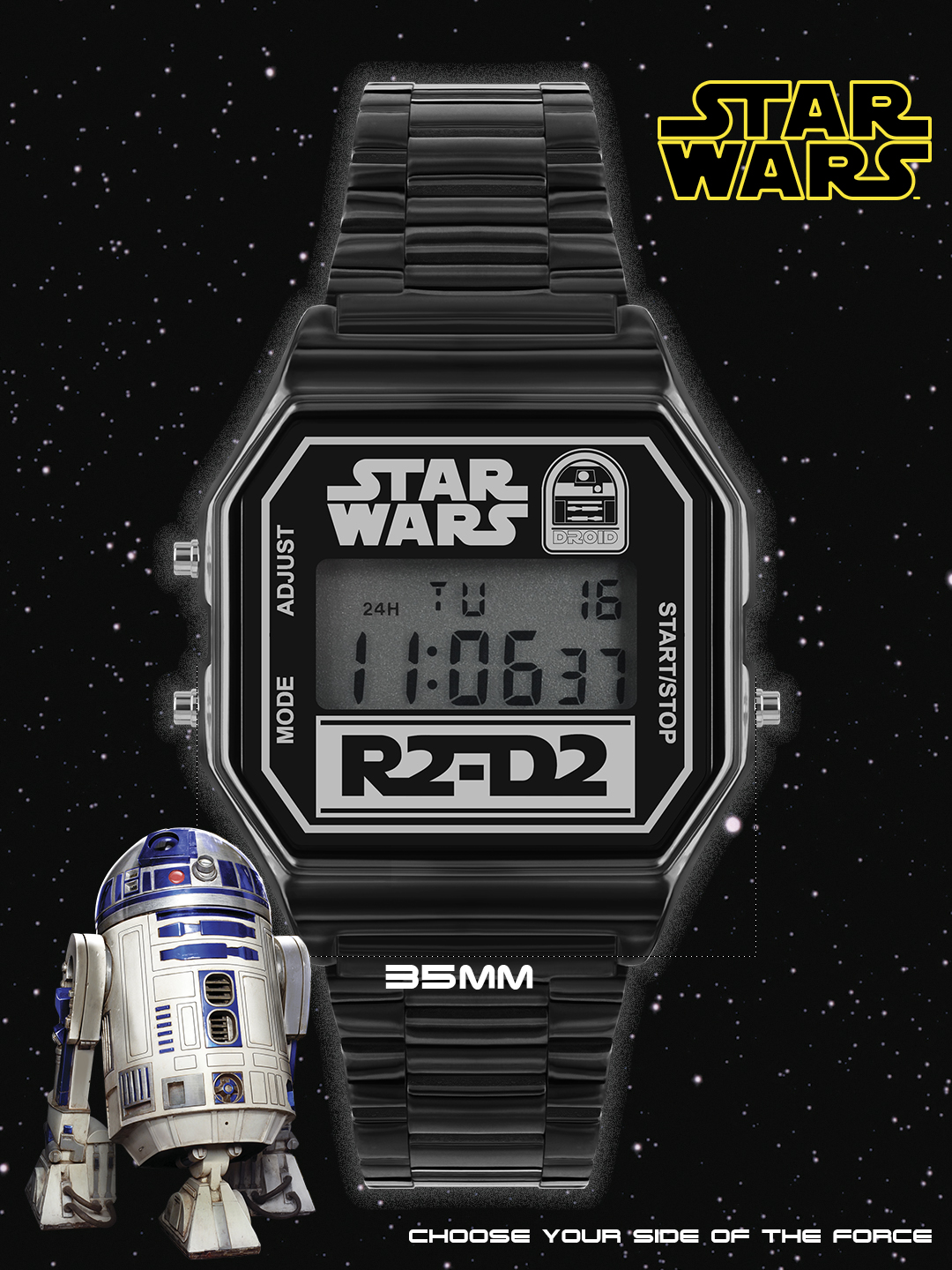 Электронные наручные часы Нестеров Star Wars с R2-D2 SW60302RD - фото 1
