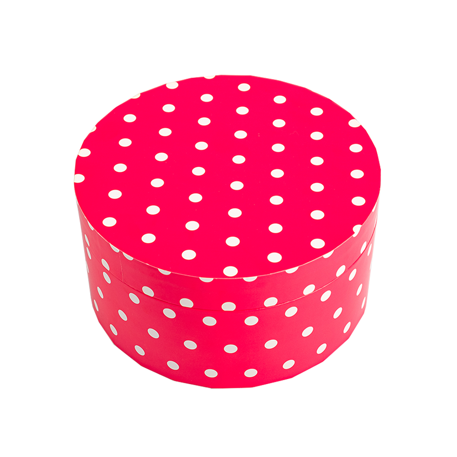Коробка подарочная Cartonnage Веселые горошки красный-белый круглая - фото 1