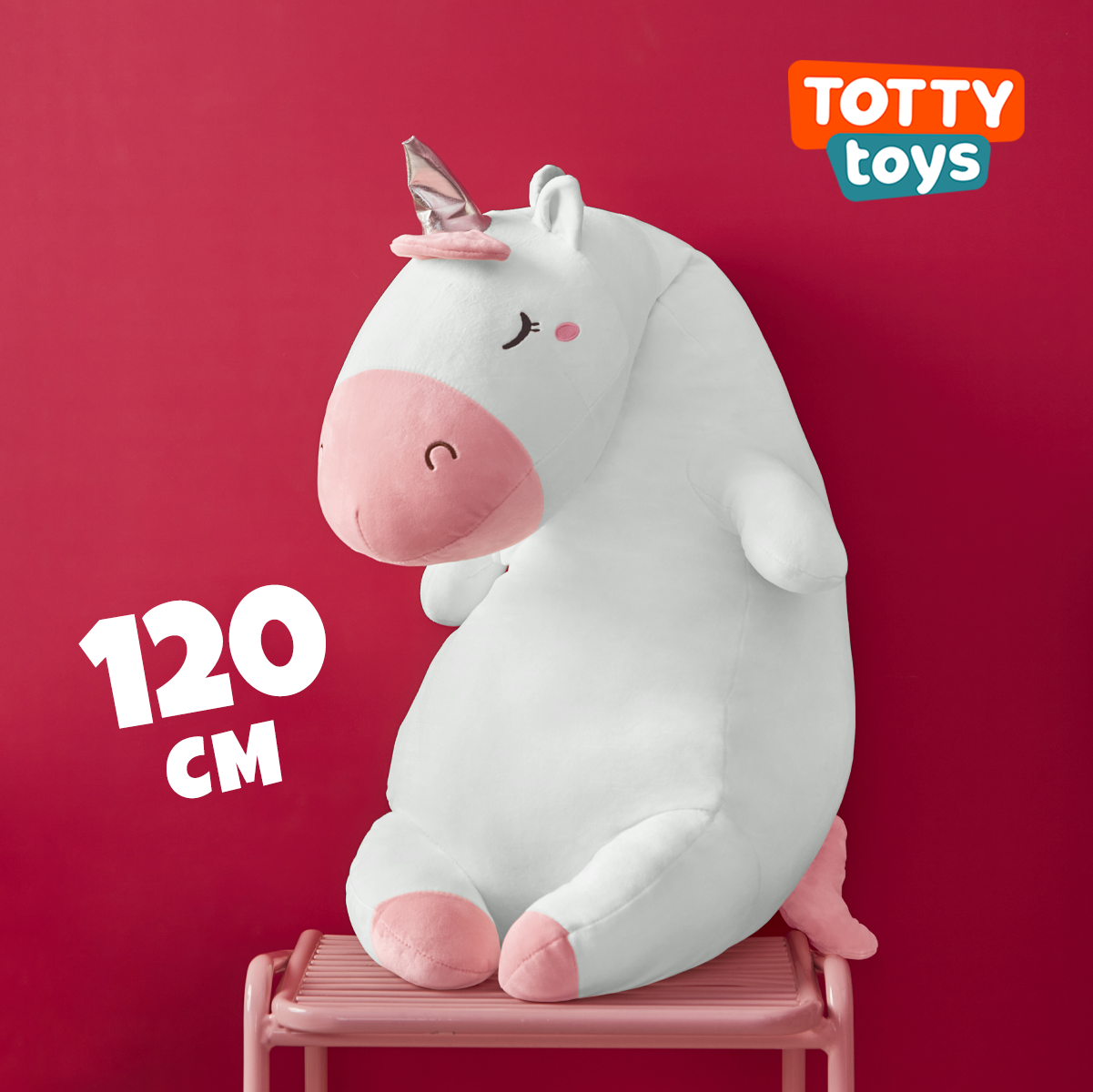 Мягкая игрушка TOTTY TOYS Единорог-сплюшка белый 120 см - фото 1