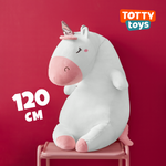 Мягкая игрушка TOTTY TOYS Единорог-сплюшка белый 120 см