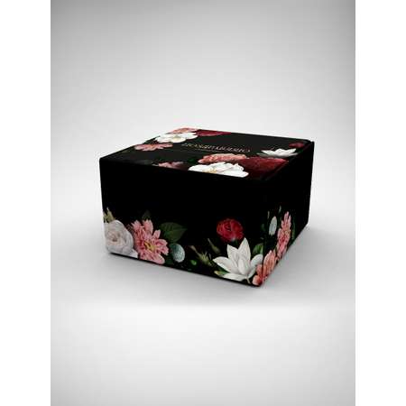Подарочная коробка HitMix Черная с цветами