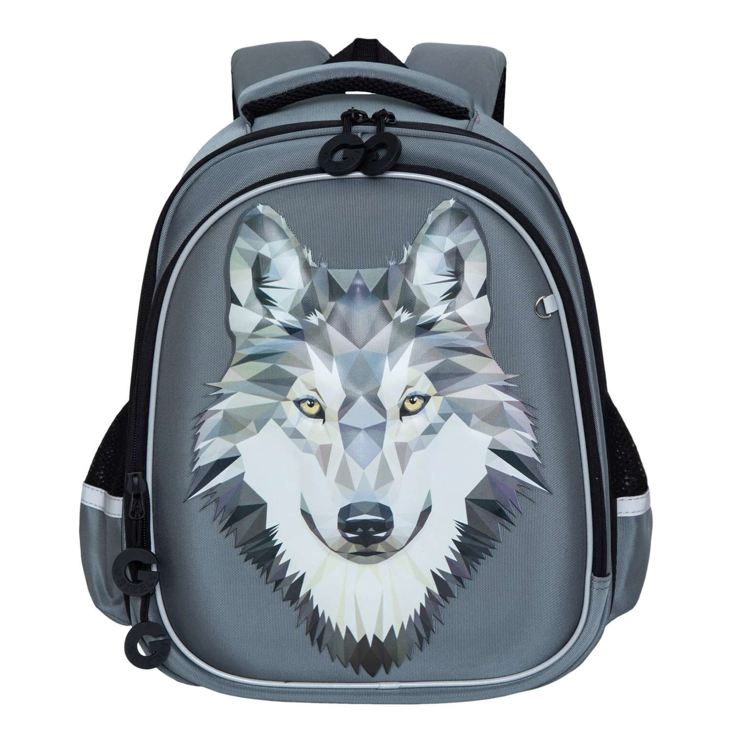 Рюкзак школьный Grizzly Волк Серый RAz-087-3/2 - фото 1