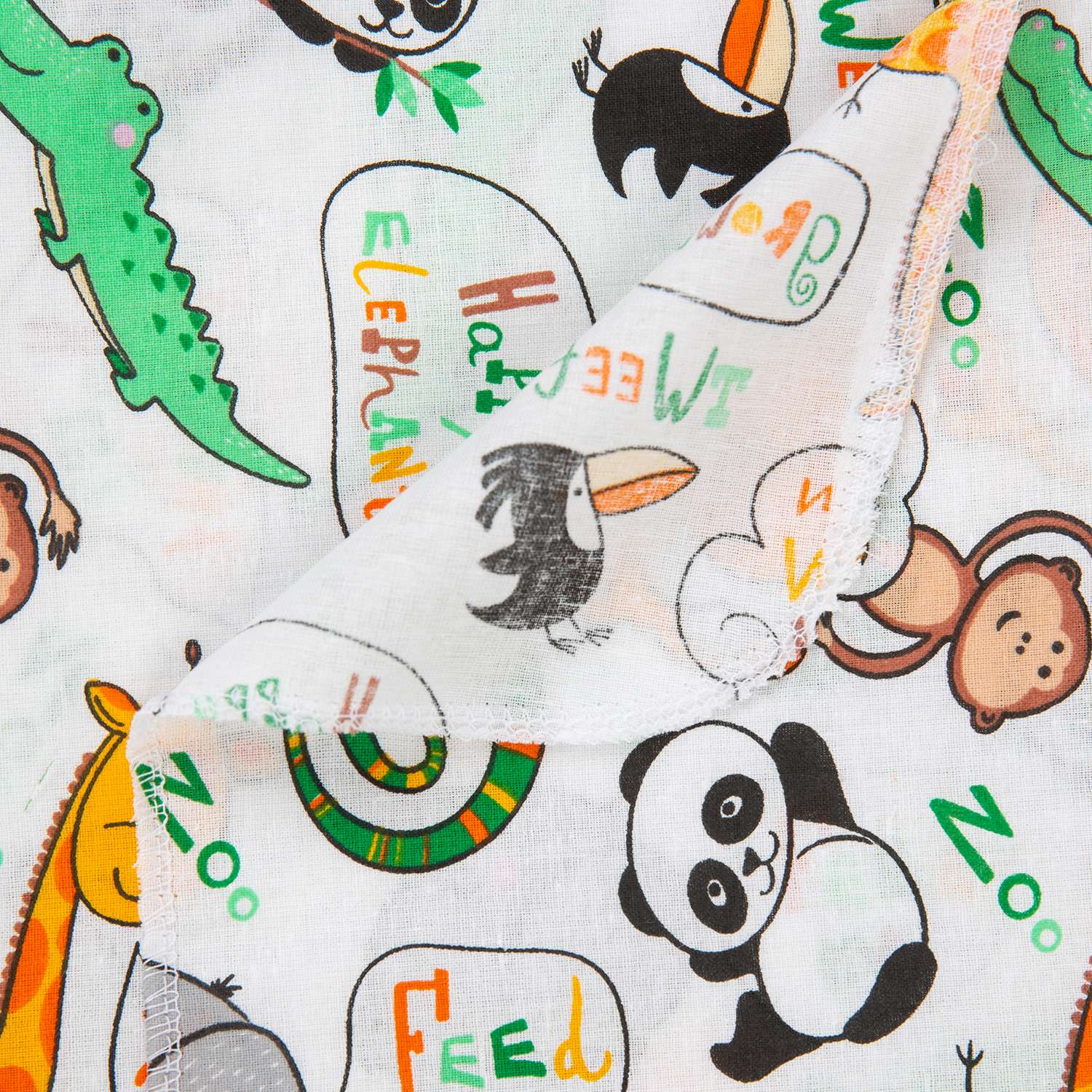 Пеленка ситцевая Чудо-чадо для новорожденных «Вариации» 95х120см зоопарк - фото 3