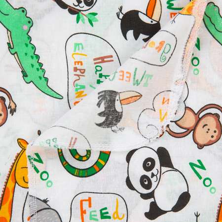 Пеленка ситцевая Чудо-чадо для новорожденных «Вариации» 95х120см зоопарк