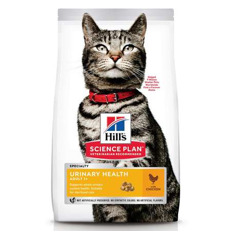 Корм сухой для кошек HILLS 7кг Science Plan Urinary Health с курицей для склонных к МКБ