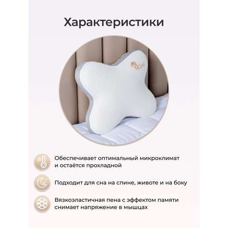 Ортопедическая подушка Arya Home Collection для сна бабочка Papillon анатомическая с эффектом памяти