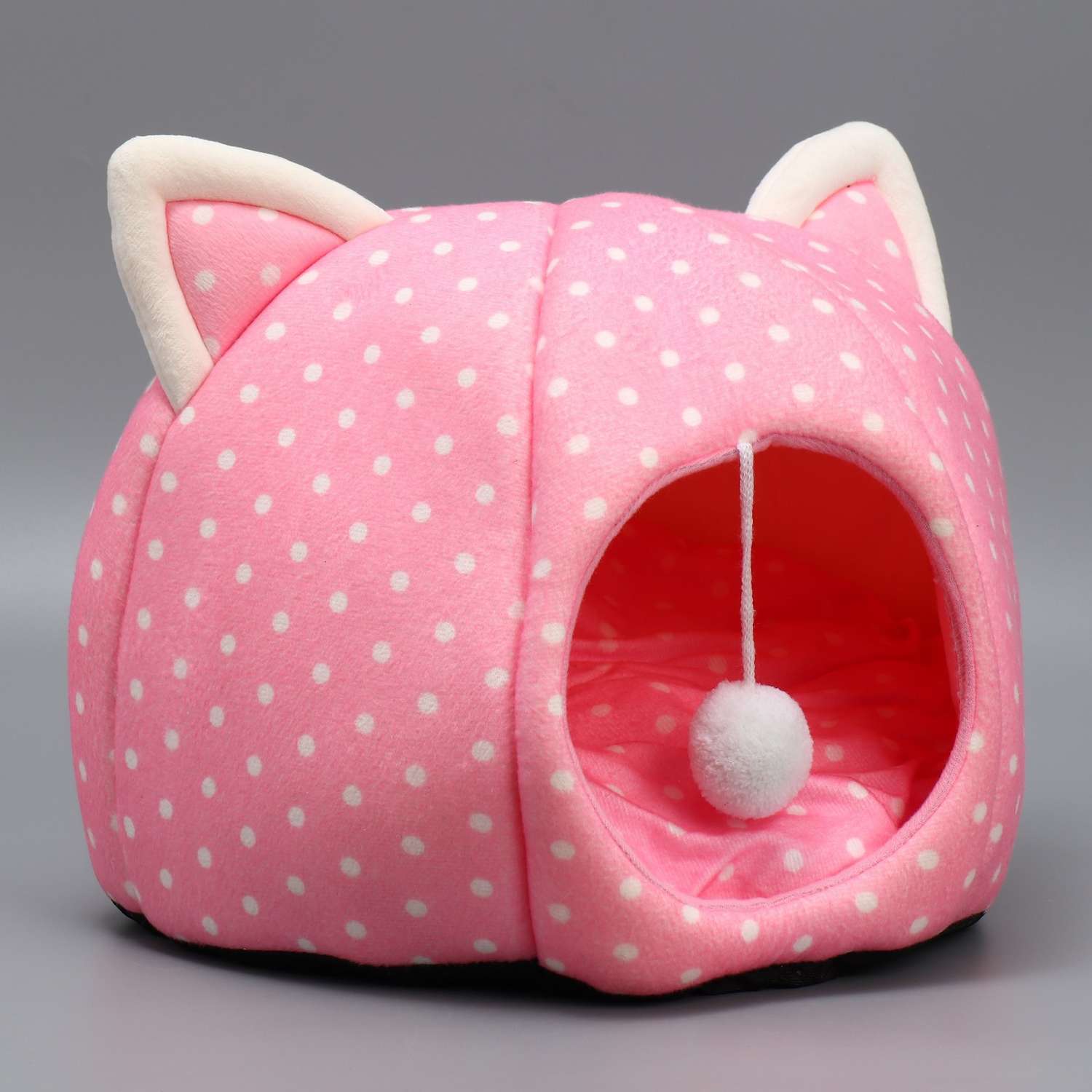 Домик Пушистое счастье для животных «Котик» 36х35 см розовый - фото 2