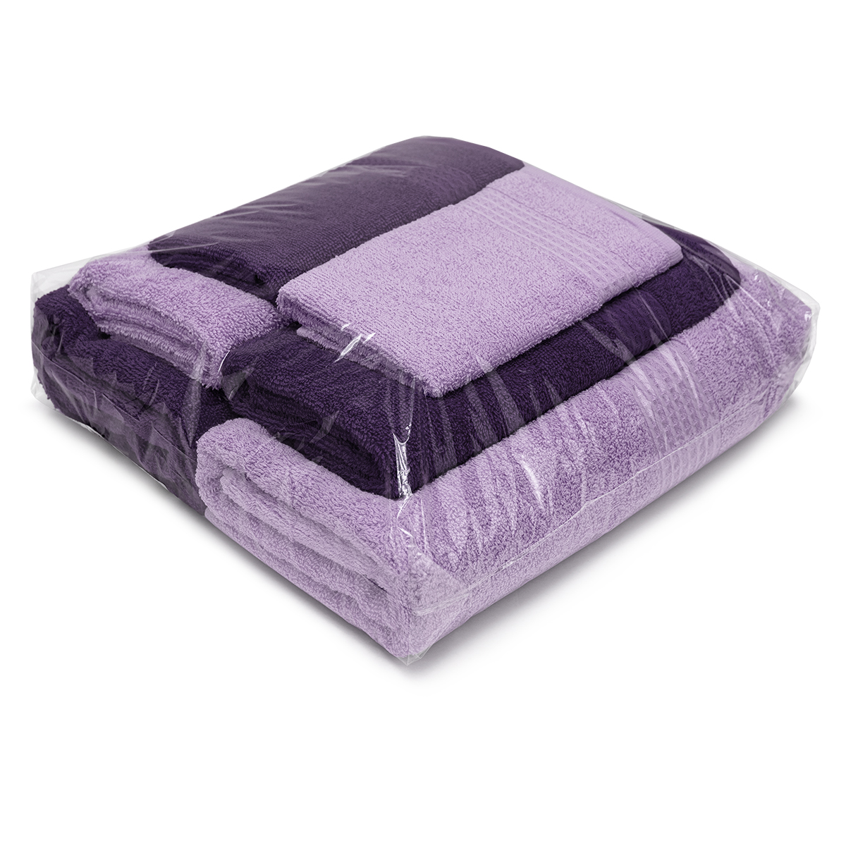 Набор полотенец BRAVO Самур 30*60х2 + 50*80х2 + 70*130х2 фиолетовый - фото 9
