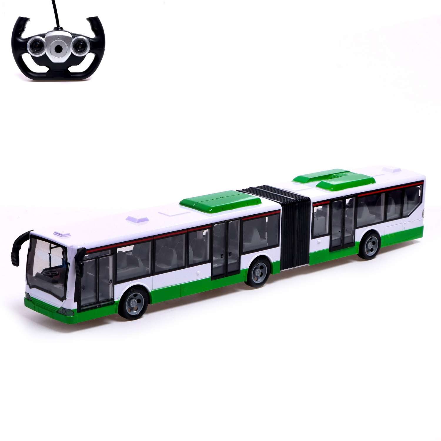 Автобус Автоград радиоуправляемый «Городской» работает от аккумулятора цвет зелёный - фото 1