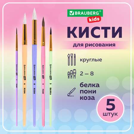 Кисти для рисования Brauberg 5 штук