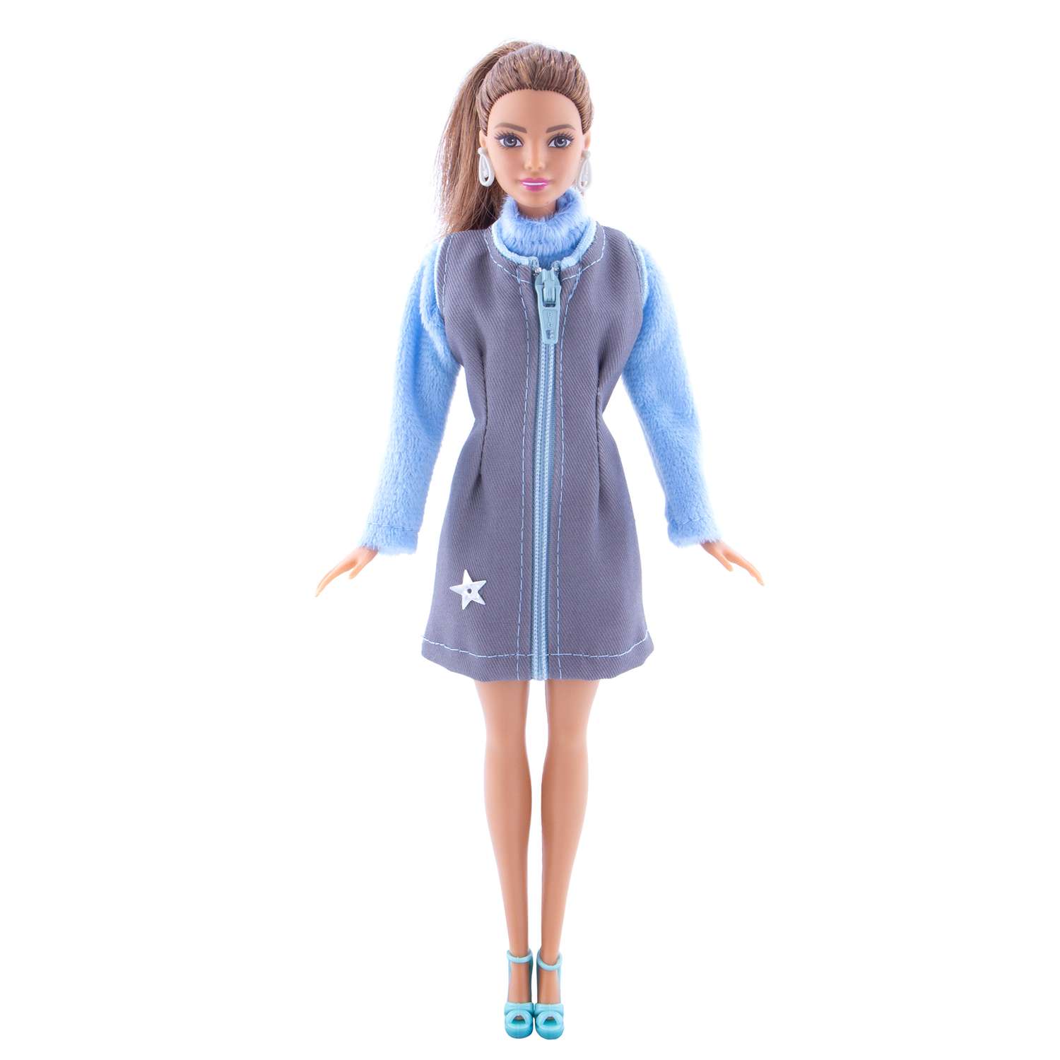 Набор одежды Модница для куклы 29 см: сарафан юбка 2 бадлона 2017серый - фото 7