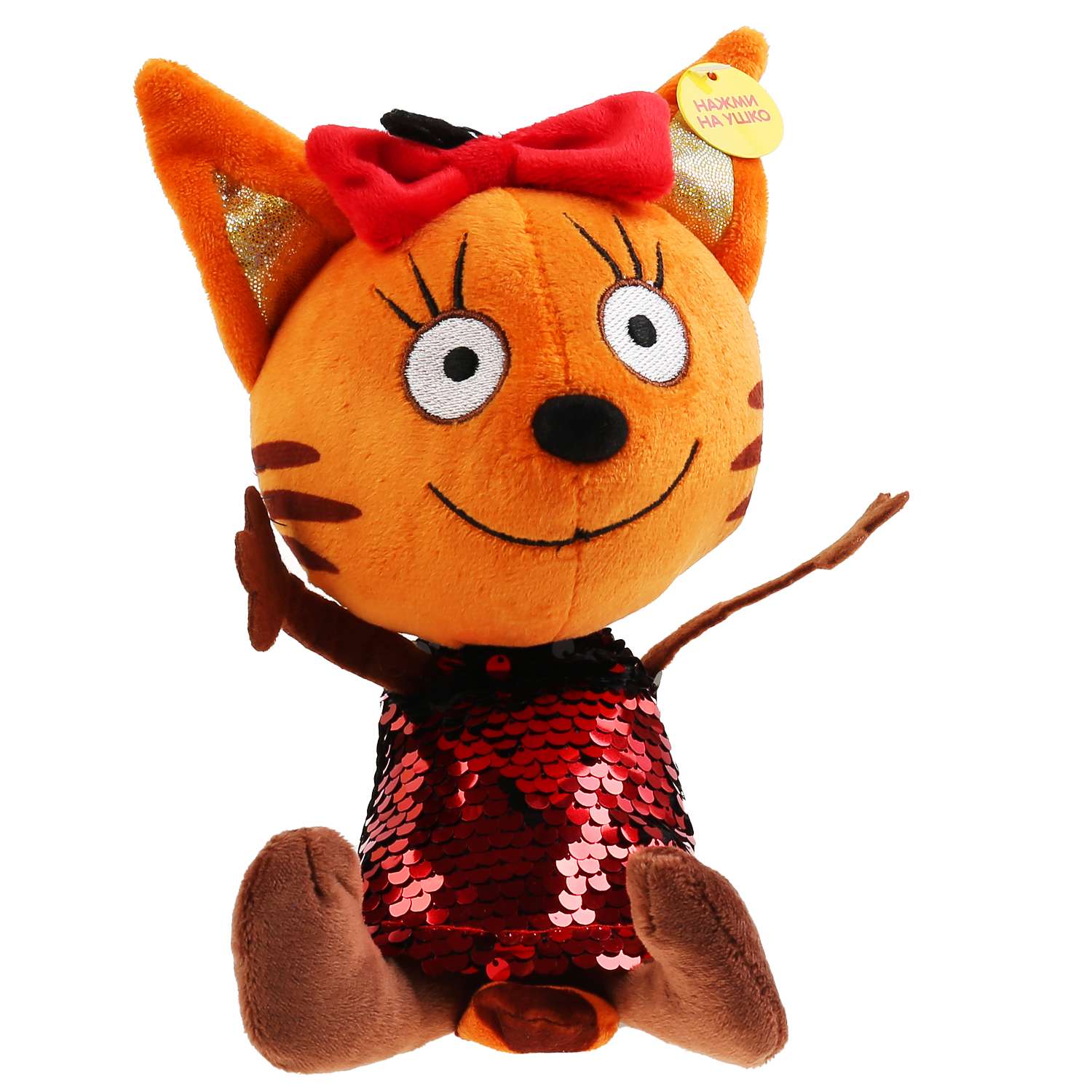 Игрушка мягкая Мульти Пульти Три кота Карамелька в платье с пайетками 303369 - фото 2