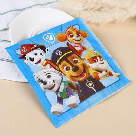 Салфетки Paw Patrol бумажные Щенячий патруль 33х33 см 20 шт. 3-х слойные