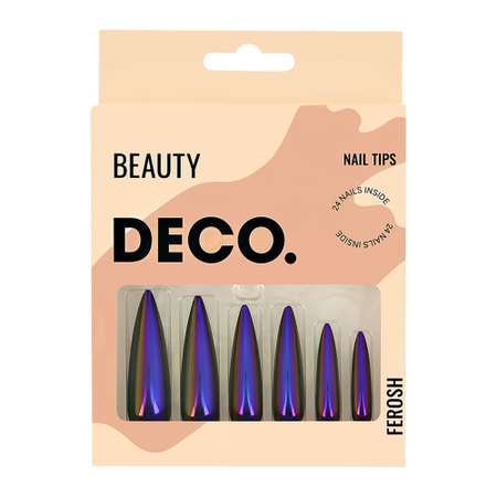Набор накладных ногтей DECO. Ferosh violet (24 шт + клеевые стикеры 24 шт)