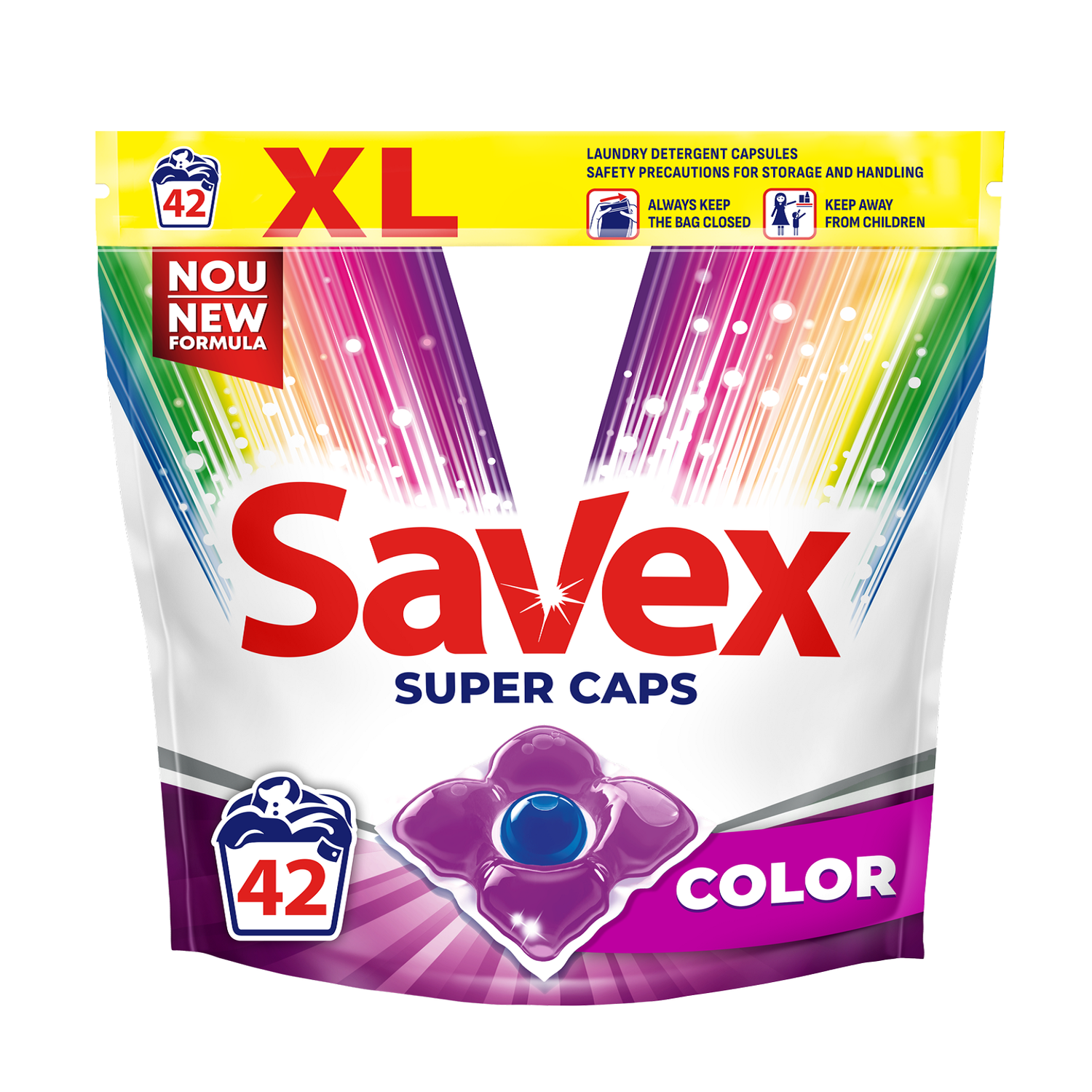 Капсулы для стирки SAVEX SUPER CAPS для цветного белья 42 шт - фото 1