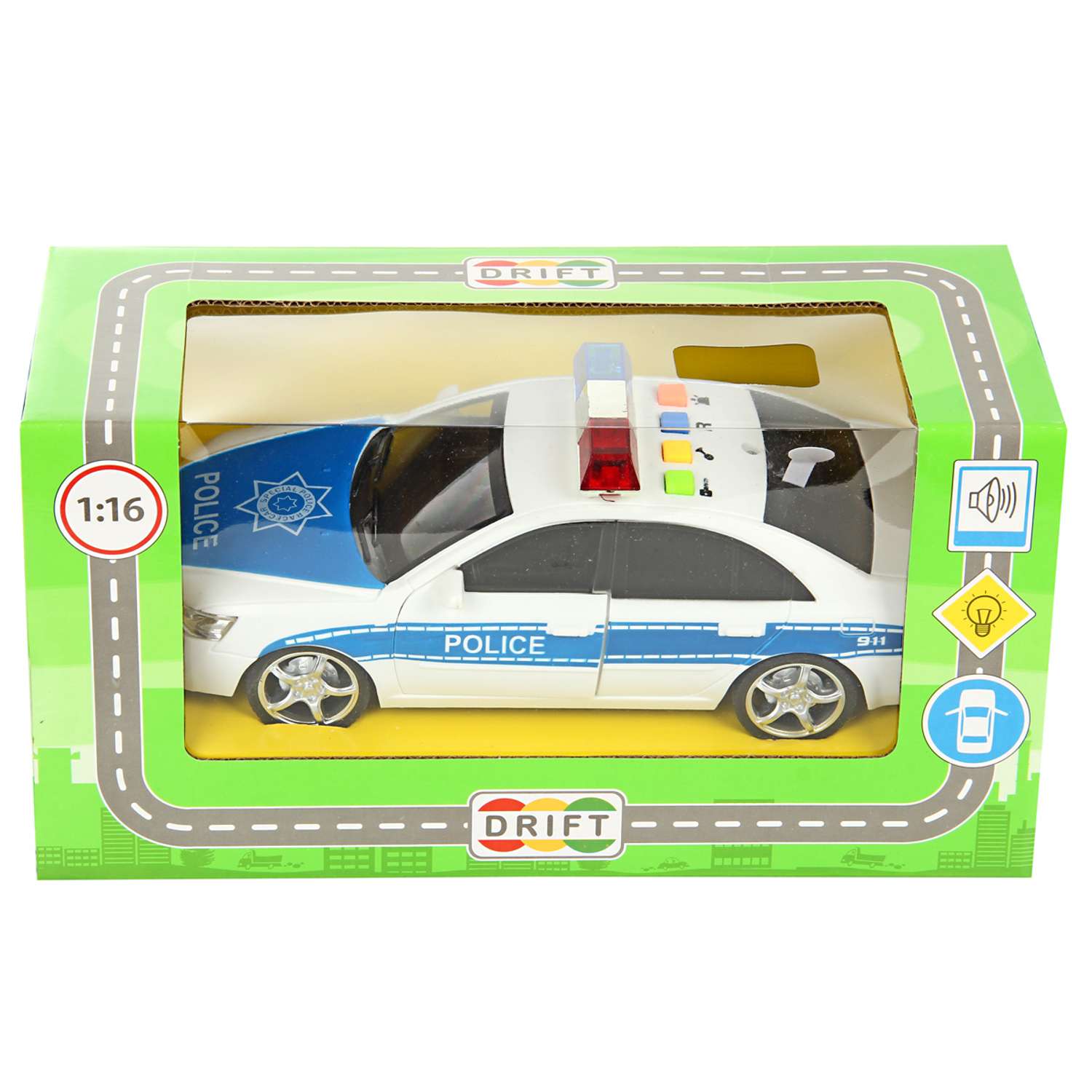 Машина Drift Полиция со светом и звуком 57243 - фото 12