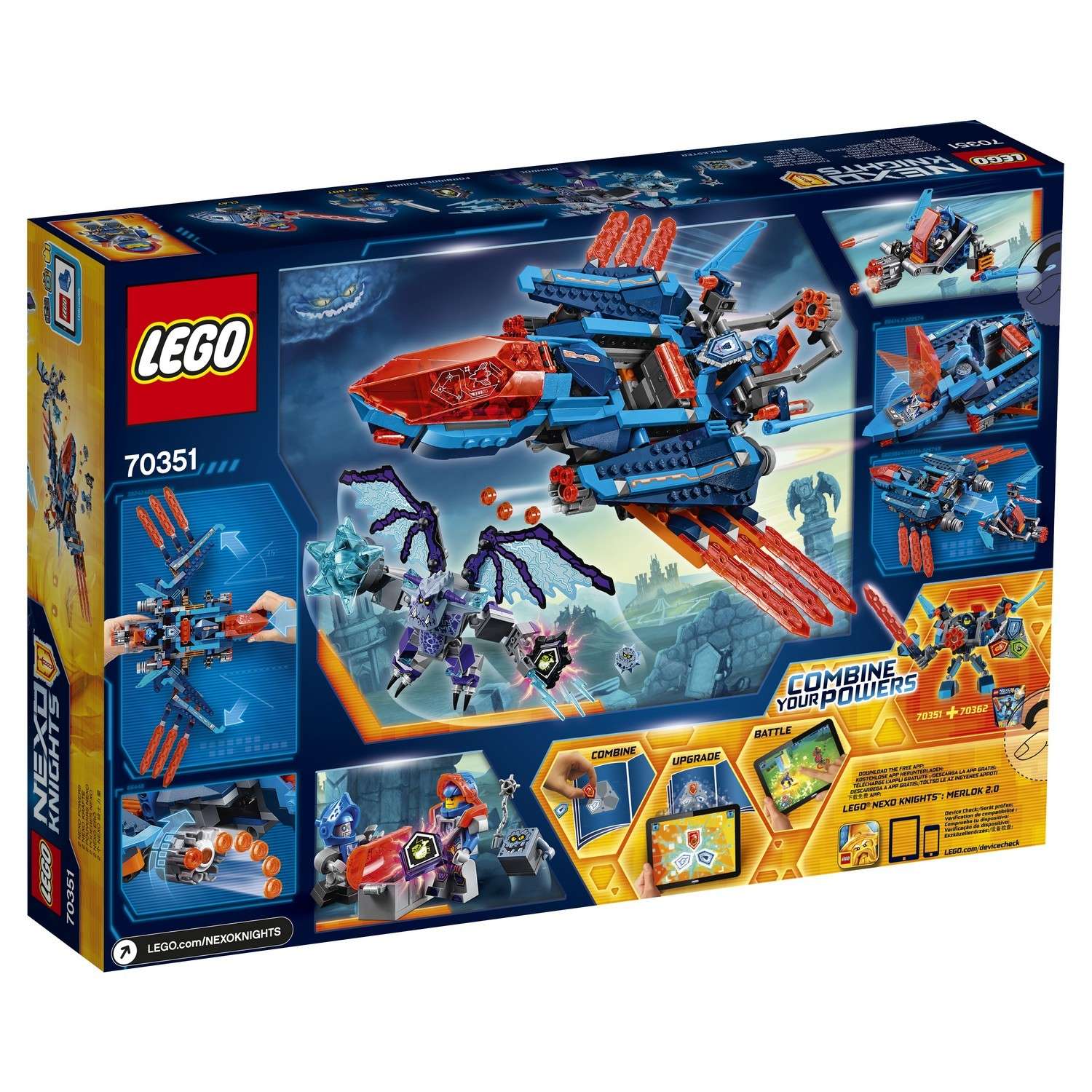 Конструктор LEGO Nexo Knights Самолёт-истребитель «Сокол» Клэя (70351) - фото 3