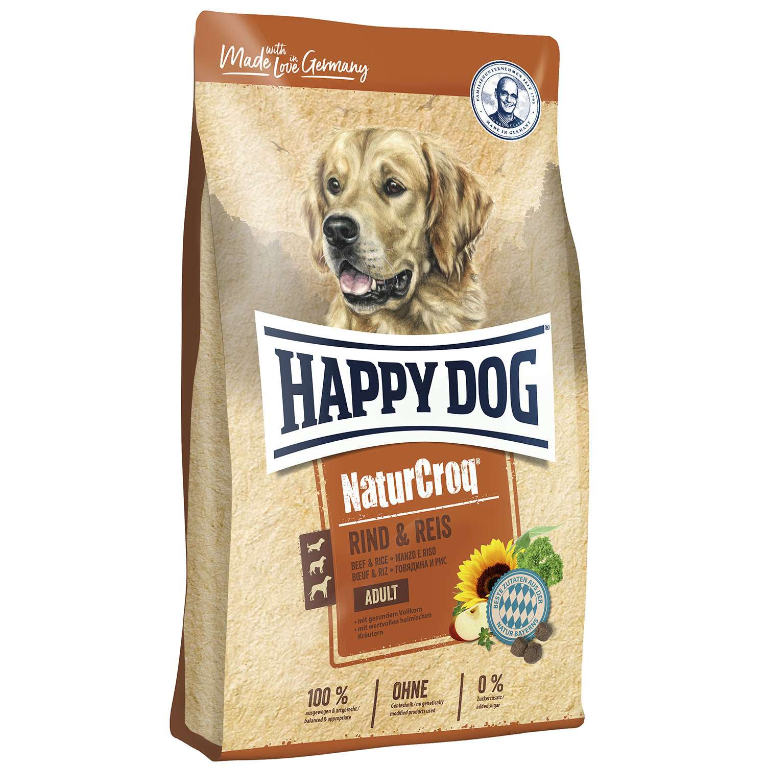 Корм для собак Happy Dog Premium NaturCroq говядина-рис 15кг - фото 1