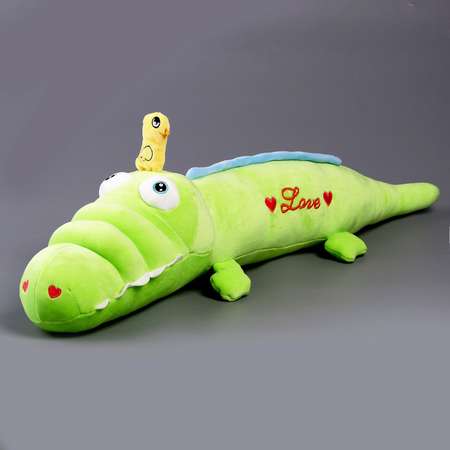 Мягкая игрушка Sima-Land подушка «Крокодил с уточкой» 65 см цвет зелёный