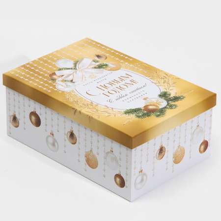 Набор Дарите Счастье подарочных коробок 6 в 1 «Новогодний подарок». 20×12.5×7.5 ‒ 32.5×20×12.5 см