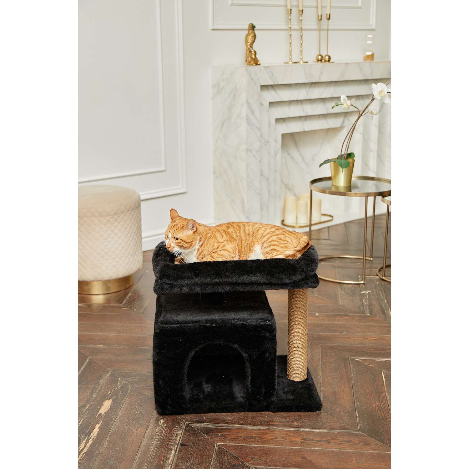 Домик для кошки с когтеточкой Pet БМФ Черный - фото 1