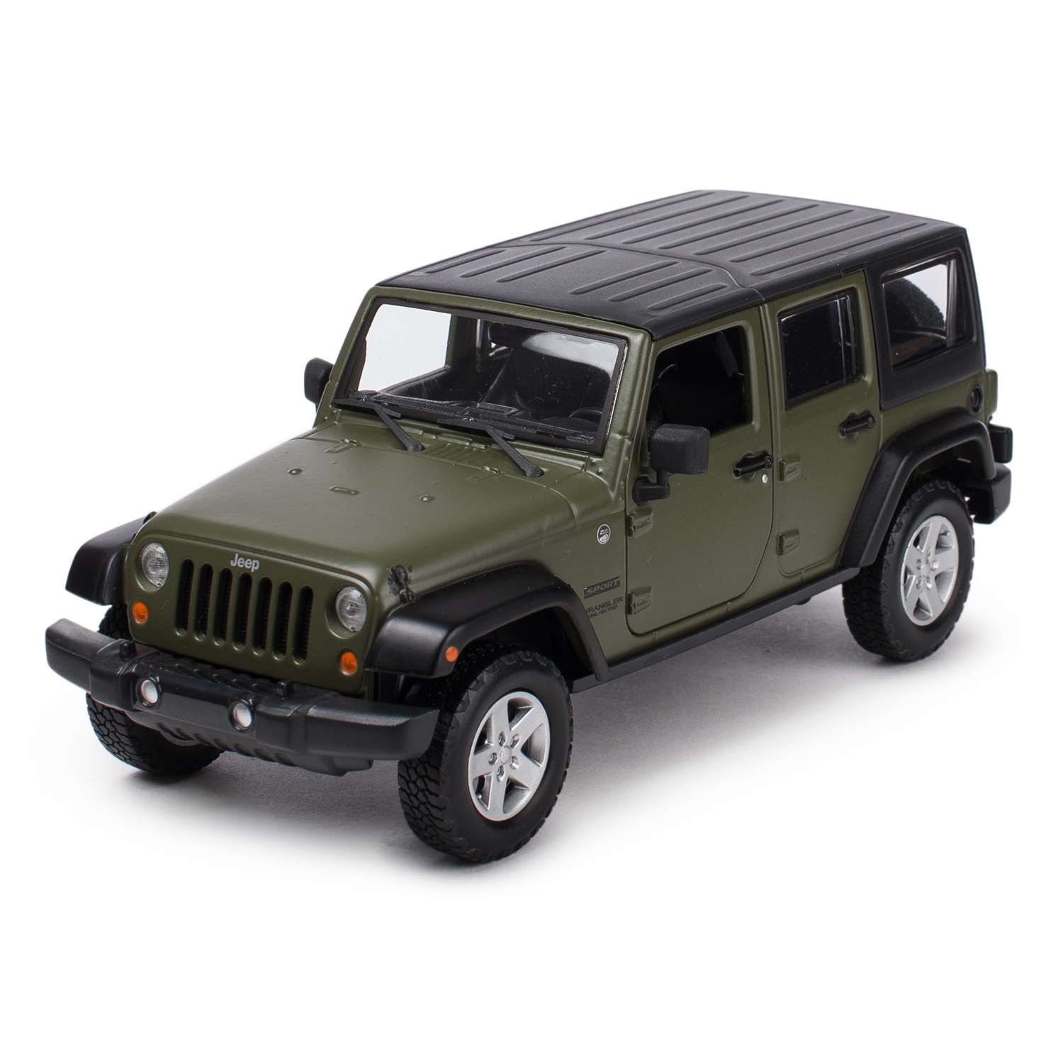 Машинка MAISTO 1:24 Jeep Wrangler Unlimited Зеленая 31268 31268 - фото 1