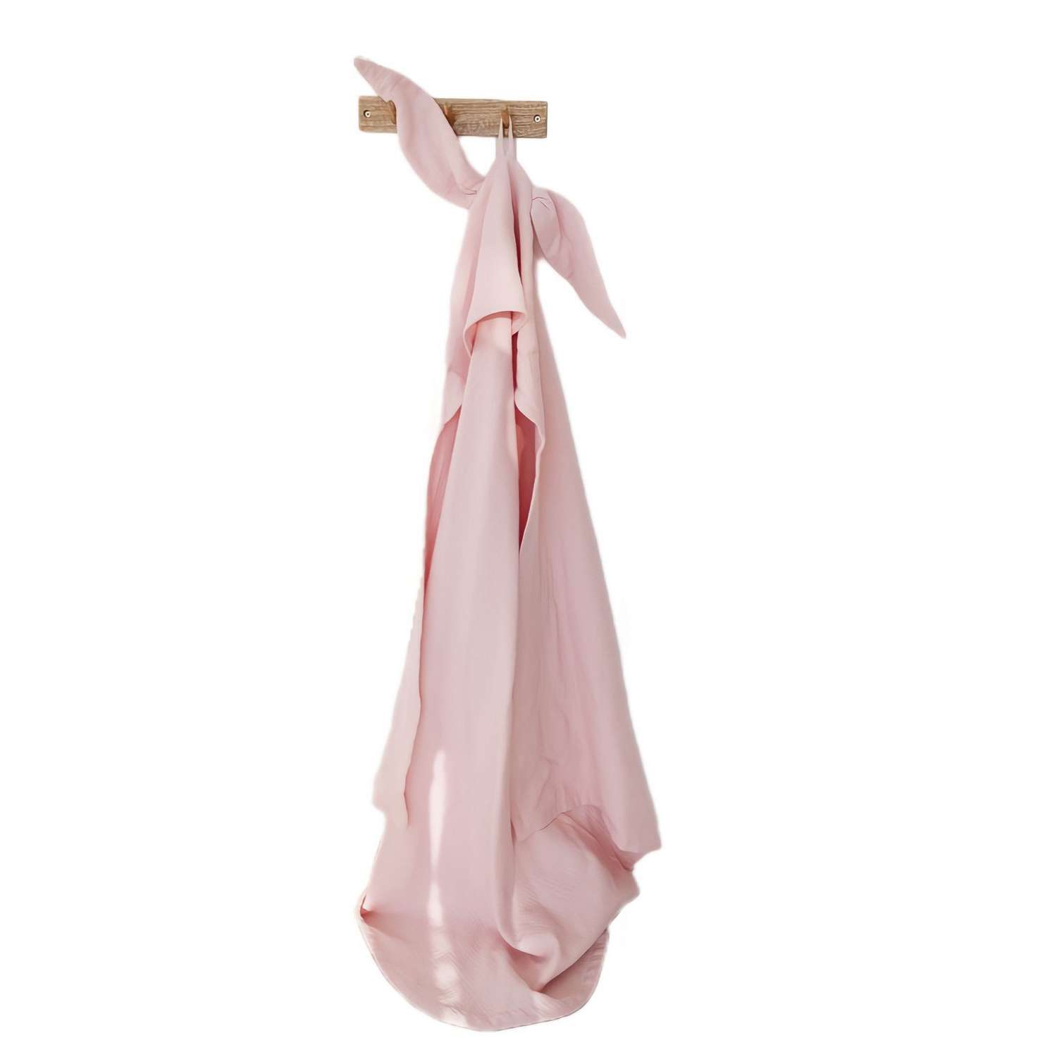 Муслиновое полотенце EcoMuslin с капюшоном розовый зайчик 110х110 см - фото 1