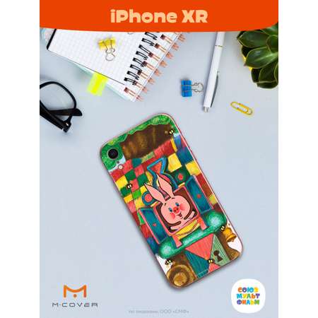 Силиконовый чехол Mcover для смартфона Apple iPhone XR Союзмультфильм Довольный Пятачок