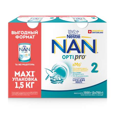 Смесь молочная Nan 2 Optipro 1500г с 6месяцев