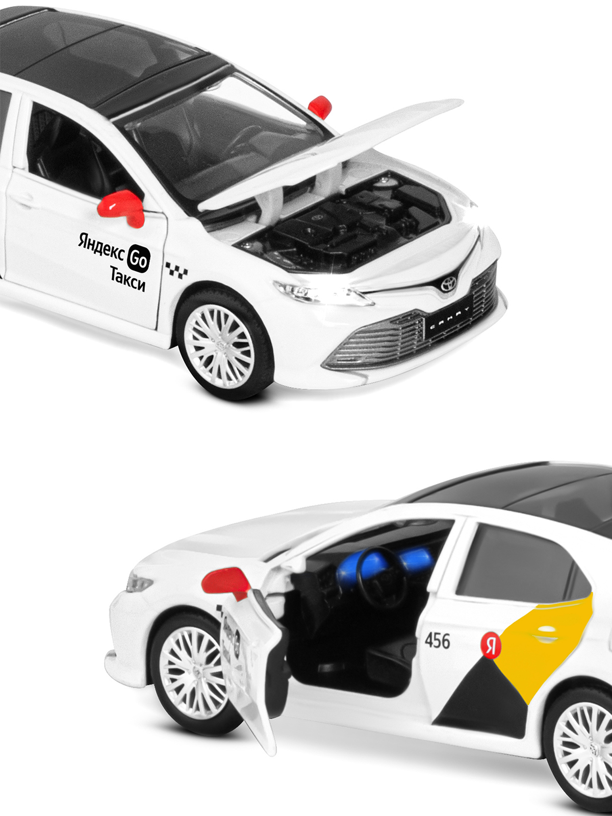 Машинка металлическая Яндекс GO 1:34 Toyota Camry белый инерция Озвучено Алисой JB1251483 - фото 9