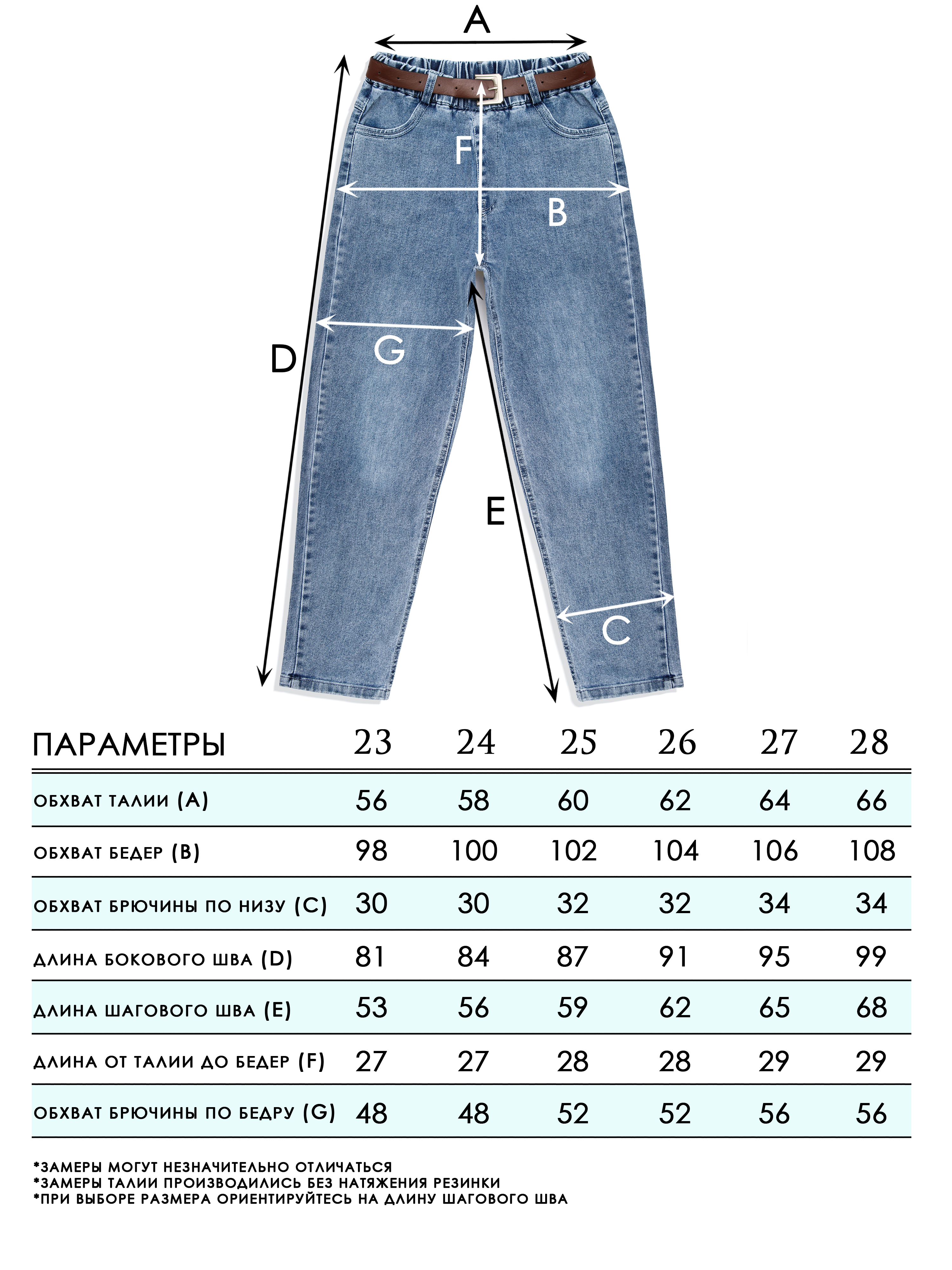 Джинсы-бананы СИНИЙ МИР WHK7057-F39 - фото 3